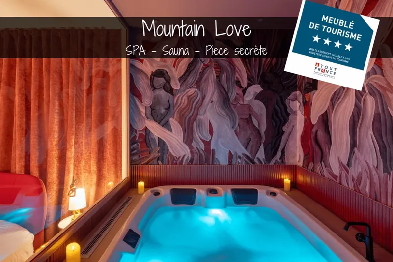 Mountain Love à Saint-Claude — Jacuzzi 42 jets, sauna et pièce secrète dans 60 m² à Saint-Claude