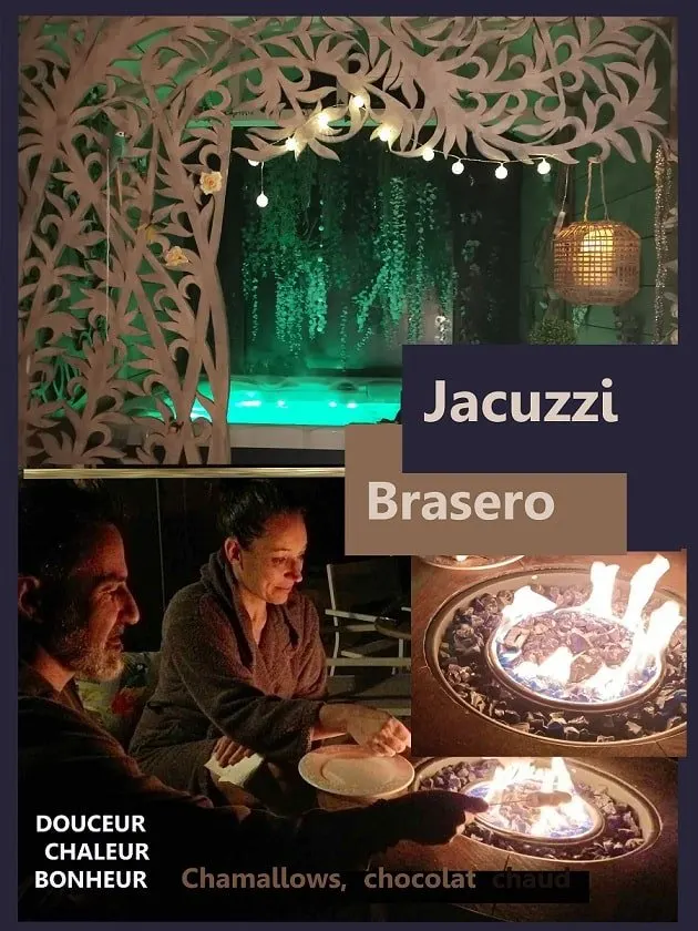 Siandaki Charme & Spa à La Motte — jacuzzi en cabane et piscine privée en été à La Motte