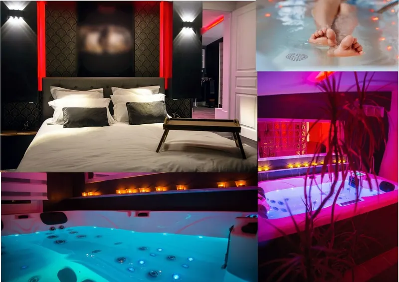 Rêves de Spa — Suite Onyx à Alleins, 35 m² avec spa 71 jets et écran de 3 mètres à Alleins