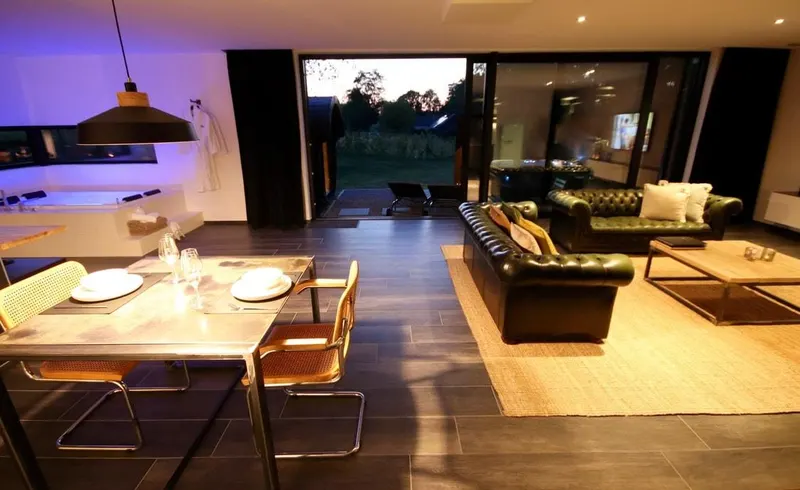 Oduo Nature à Sart-lez-Spa — loft de 140 m² avec jacuzzi couvert et sauna baril à Sart-lez-Spa