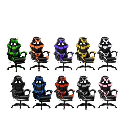Cadeira De Escritório Gamer Nitro Ergonômica Estofado Couro Sintético Reclinável Altura Ajustável Apoio Para Pés Cor Preto Luvinco
