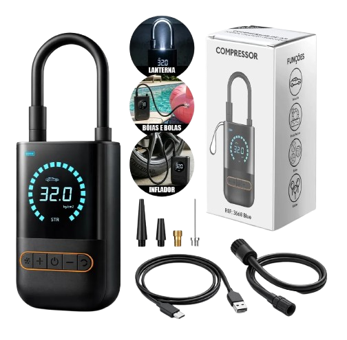 Compressor De Ar Digital Pneu Calibrador Portátil Para Carro Moto Bike Sem Fio Mini Bomba De Ar Elétrico Tela Digital Led