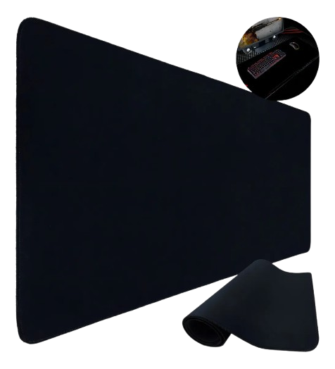 Mouse Pad Gamer 90x40, Alta Qualidade, Preto, Liso, Isoprene