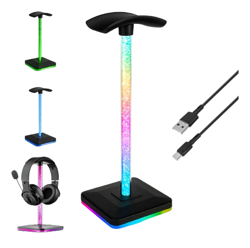 Suporte Fone De Ouvido Headset Rgb Headphone Gamer Música
