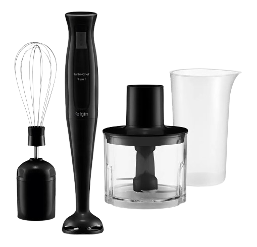 Mixer Turbo Chef 3 Em 1 200w Triturador E Fuet Elgin Preto