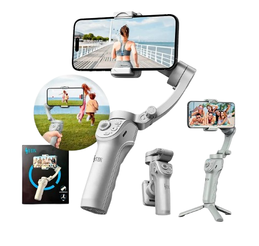 Estabilizador Celular Gimbal 3 Eixos Para Tripé Ia Video Estabilizador Câmera 360 Compatível Com iPhone Andoid Ios Marca Tdx Cor Cinza