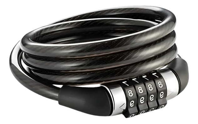 Cadeado Bicicleta Antifurto Trava Com Senha Aço Reforçado Para Bike Moto Corrente Portão Coolmusic Cor Preto