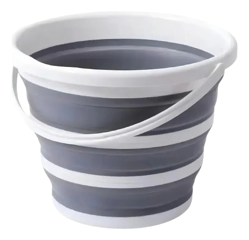 Balde Powermaid Retrátil Dobrável 10l Silicone Cor Cinza
