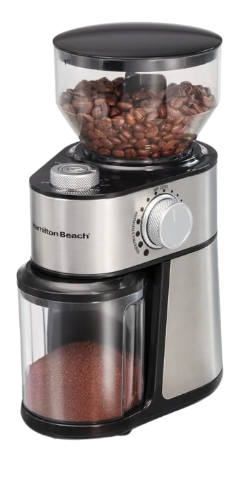 Moedor De Café Grande Hamilton Beach 225w Inox 18 Configurações De Moagem Grossa a Extrafina Quantidades Ajustáveis De 2 a 14 Xícaras - 127v