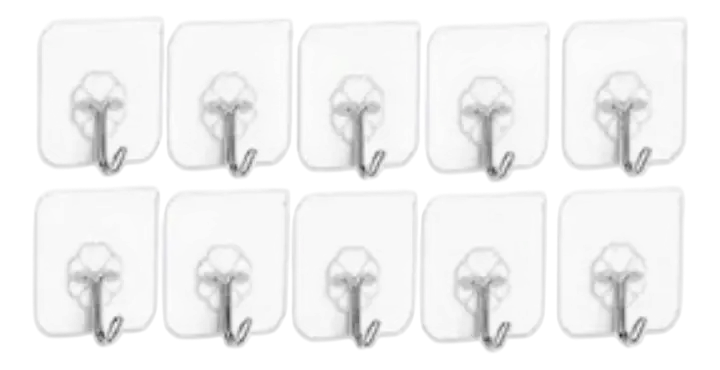 30kit Gancho Adesivo Parede Transparente Multifuncional