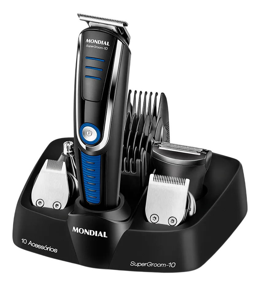 Aparador de Pelos Mondial Super Groom 10 BG-03 6W Bivolt — Completo