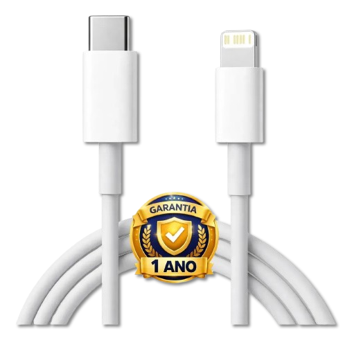 Cabo Carregador Compativel Com Iphone 6 7 8 X Xr Xs 11 12 13 14 Pro Max Turbo Tipo C Branco