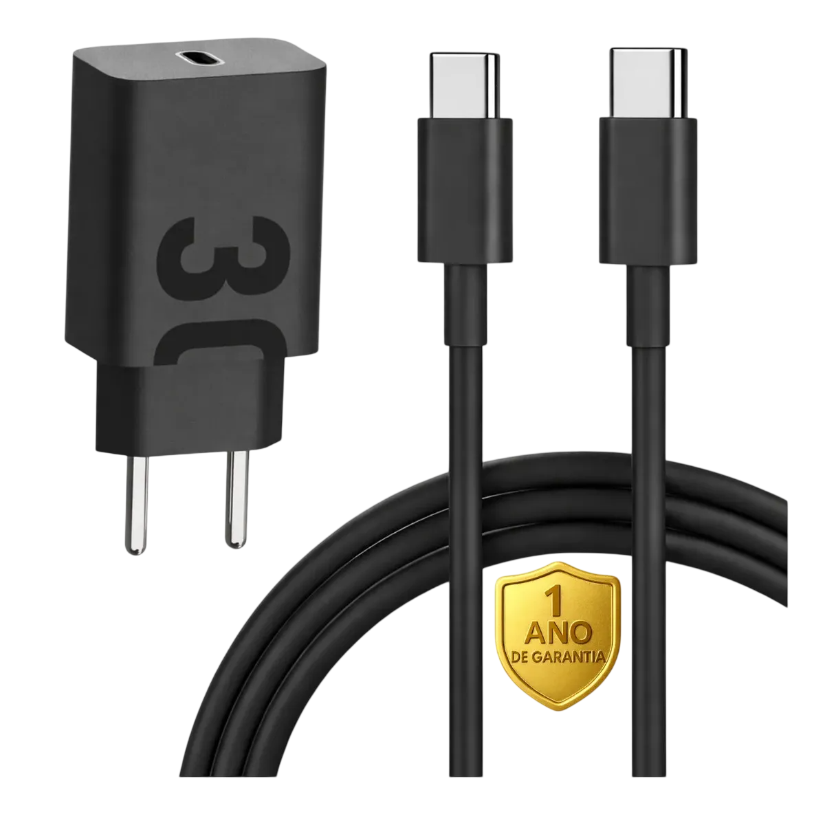 Carregador Turbo Power 30w Super Rápido Tipo C Para Motorola Moto G Samsung Galaxy S24 S23 S22 S21 S20 Fe Ultra Apple iPhone 15 16 17 Pro Max Xiaomi Redmi Com Cabo Blindado Certificado Pela Anatel