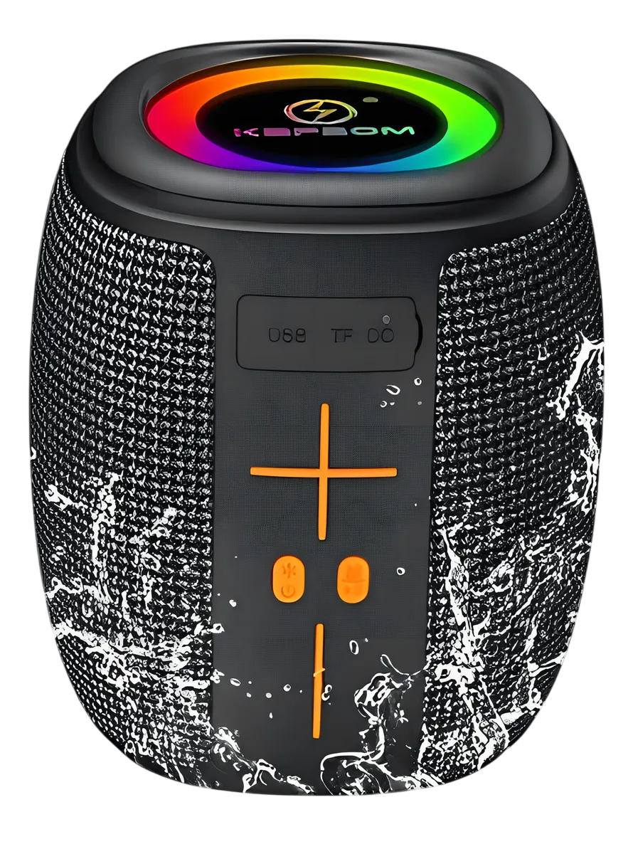 Caixa de Som Bluetooth Portátil 50w Led Tws Ka-8596 cor preto