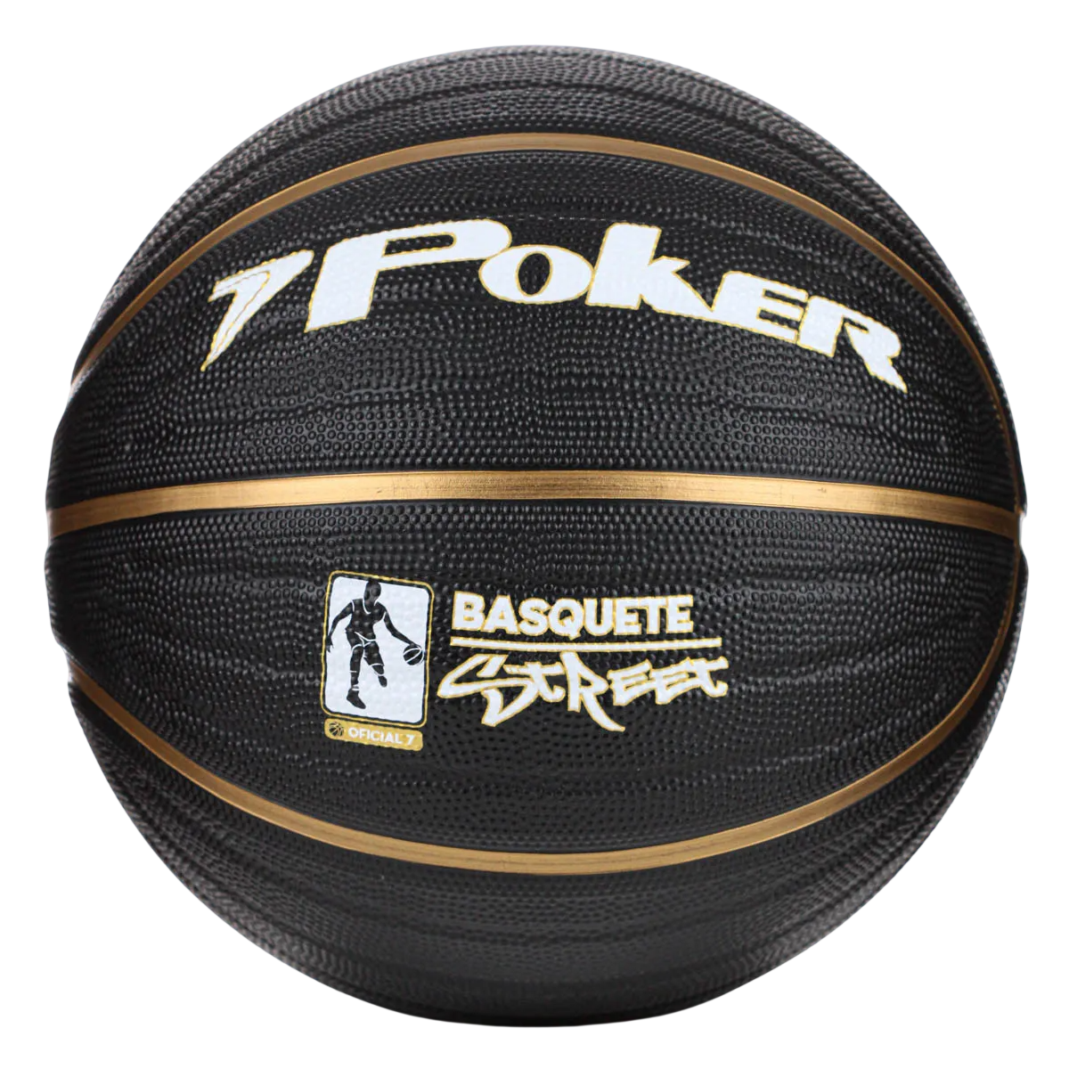 Bola Basquete N°7 Preto Dourado Resistente Rua Treino Jogo