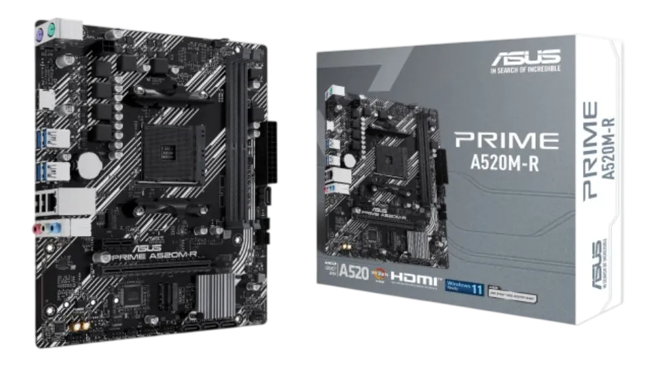 Placa Mãe Asus Prime A520m-r Am4 Ddr4 M.2 Chipset A520 Hdmi Preto