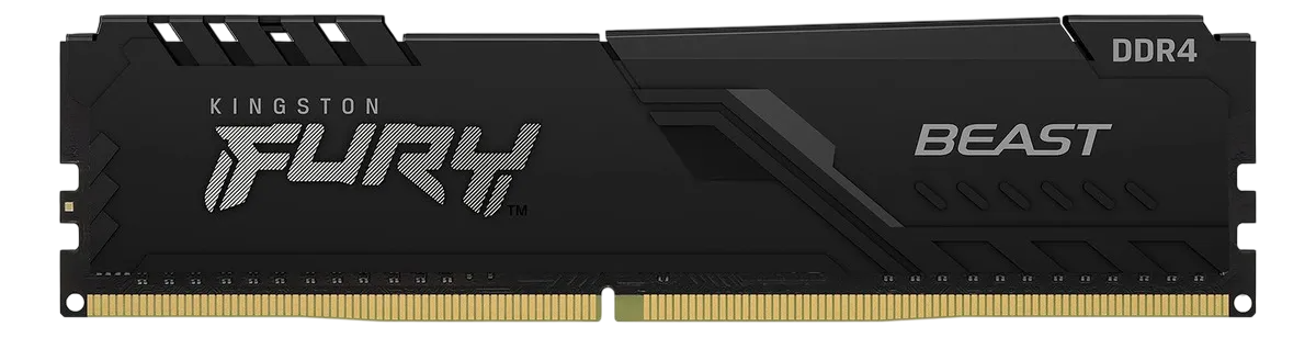Memória Ram Para Pc Ddr4 16gb 3200mhz Cl16 (1x16gb) Kingston Fury Beast Kf432c16bb/16 Udimm Cor Preta