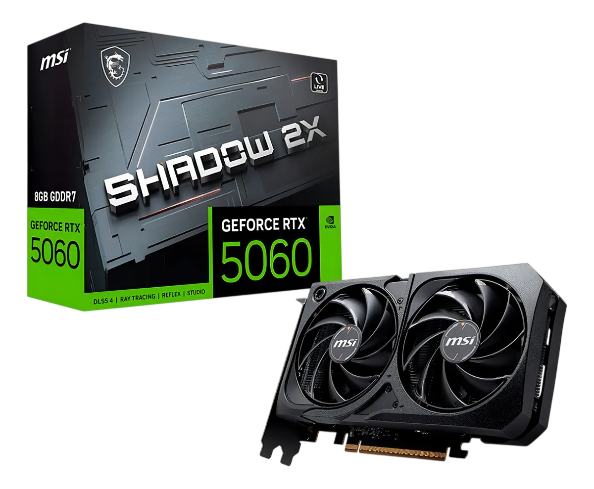 Placa De Vídeo Msi Rtx 5060 8gb Gddr7 128 Bits Shadow 2x Oc