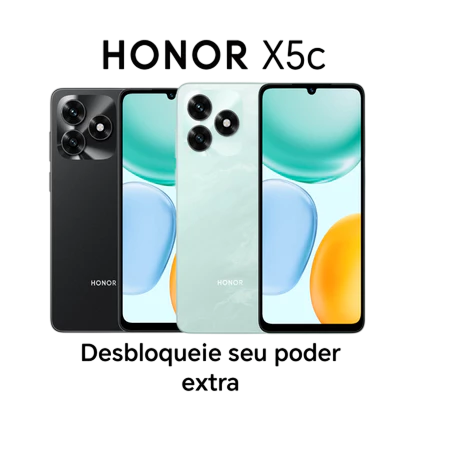 Smartphone Honor X5c 4G 256GB/128GB 4+4GB RAM NFC 5260mAh Câmera 13MP Dual SIM