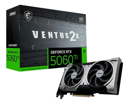 Placa De Video MSI GeForce RTX 5060 Ti Ventus 2X OC Black Plus 16gb