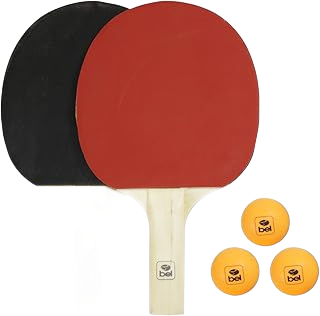 Kit Tênis de Mesa - 2 Raquetas + 3 Bolinhas Bel Fix Vermelho/Preto
