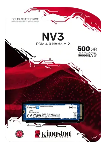 Unidade Sólida Kingston Nv3 Nvme Pcie 4.0 500 Gb Ssd Azul