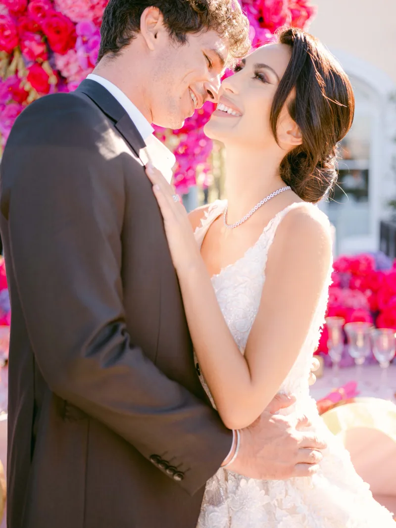 Wedding couple at their reception at Villa Belrose Saint-Tropez