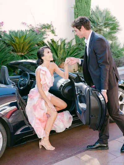 Wedding couple at their reception at Villa Belrose Saint-Tropez