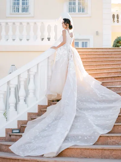 Wedding couple at their reception at Villa Belrose Saint-Tropez
