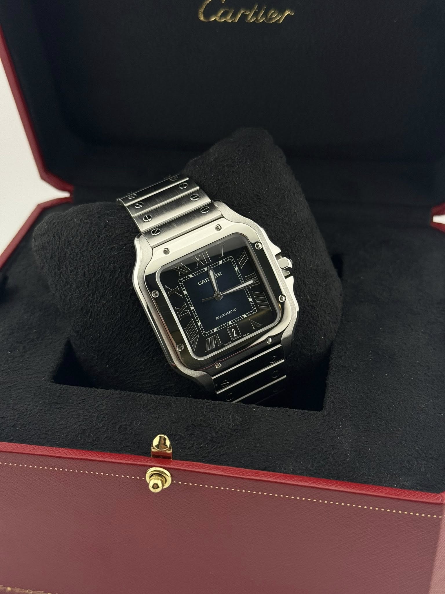 Cartier Santos Blue Dial large model WSSA0030