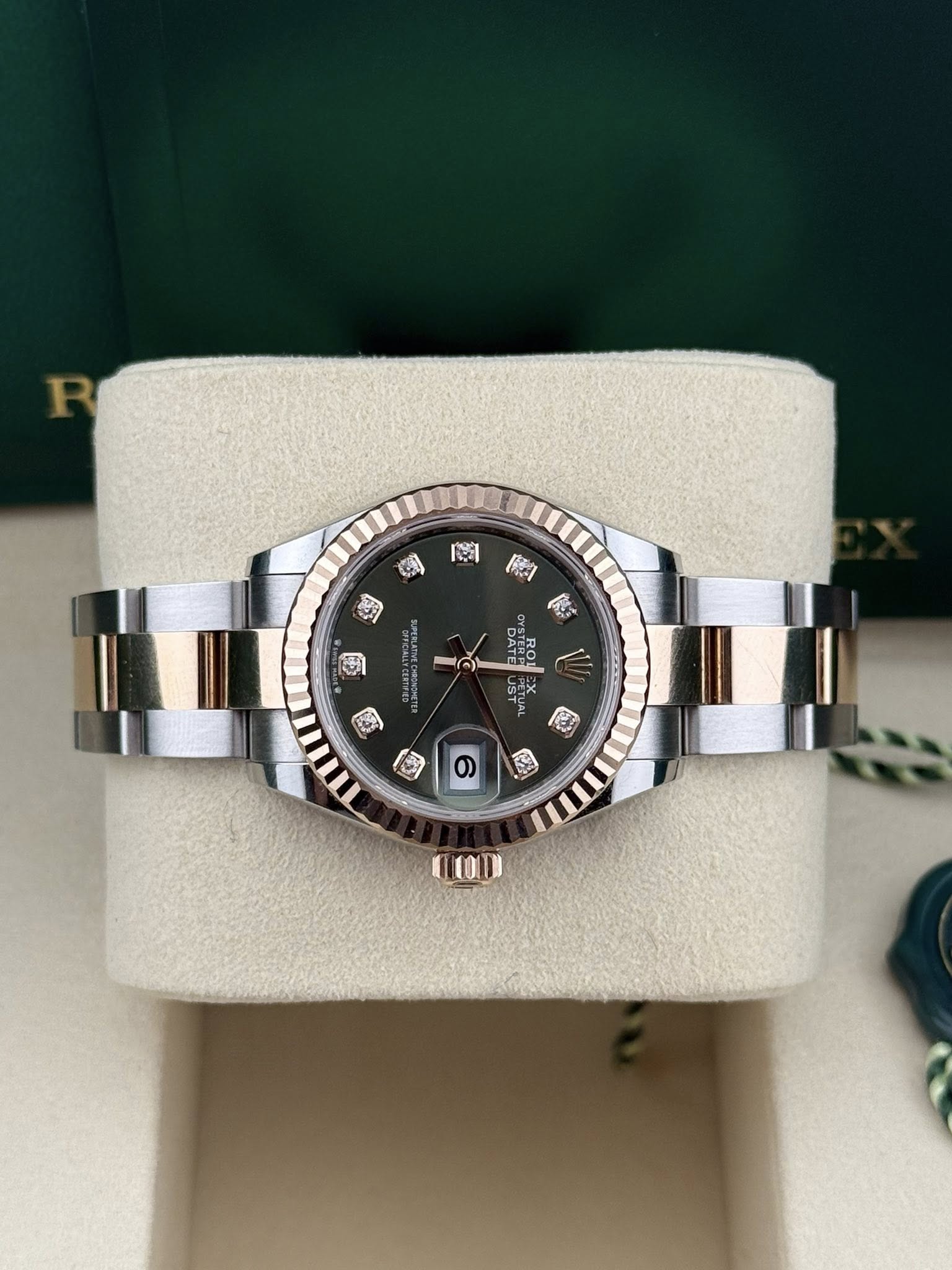 Rolex Datejust 279171 Olive Green Dial, Stainless Steel, 28mm, Ladies