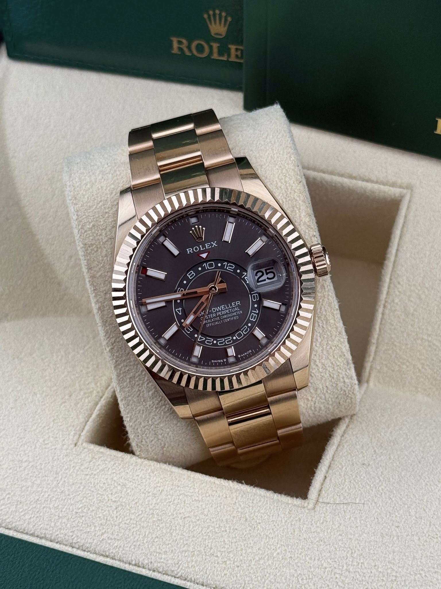 Rolex Skydweller rhodium dial Rose Gold 336935