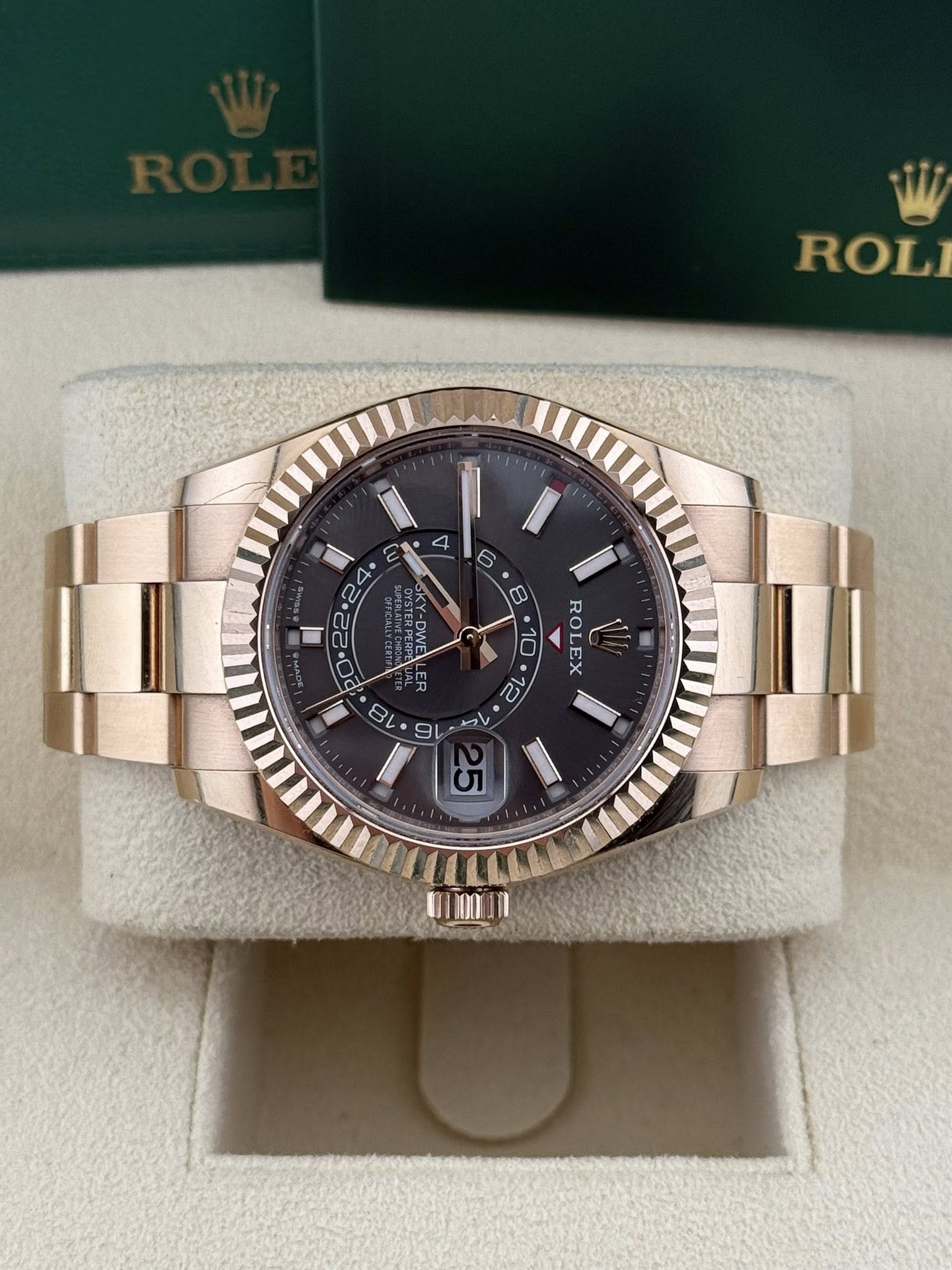 Rolex Skydweller rhodium dial Rose Gold 336935