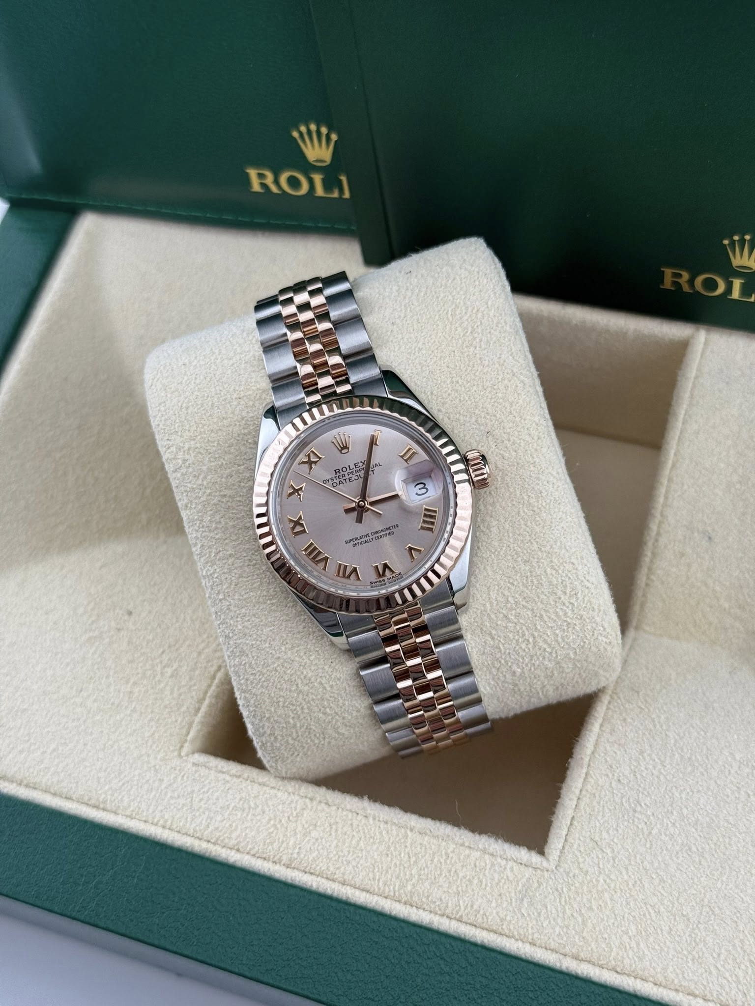 Rolex Datejust 28mm steel & rose Roman dial 279171