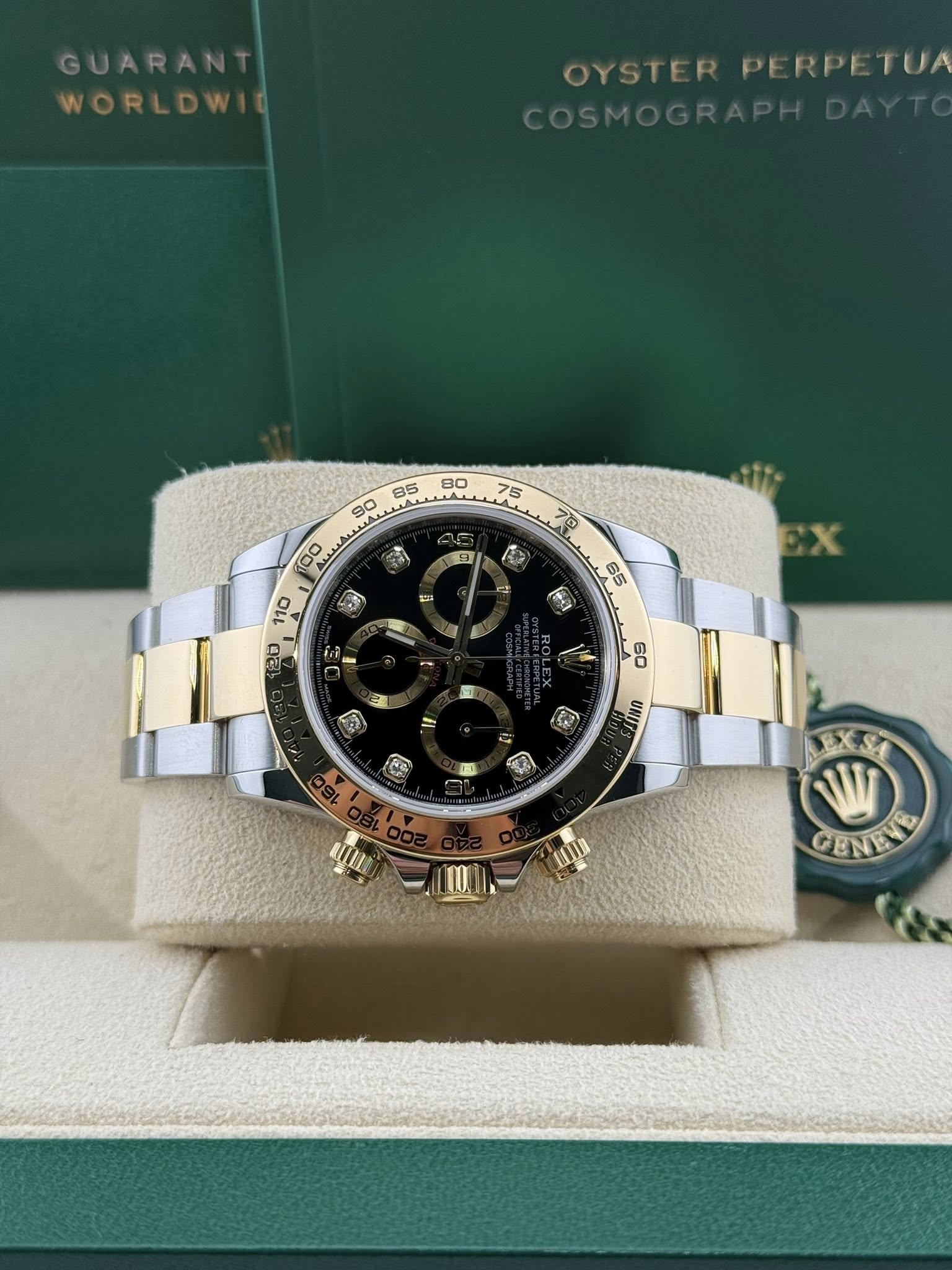 Rolex Cosmograph Black diamond dial steel & gold 116503