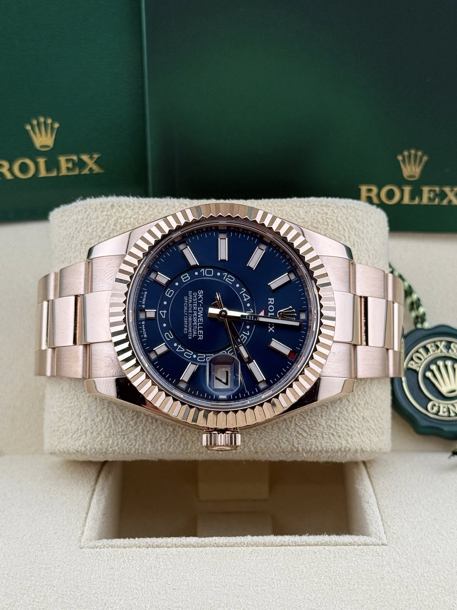 Rolex Sky-Dweller 42mm 336935 Rose Gold Blue Dial