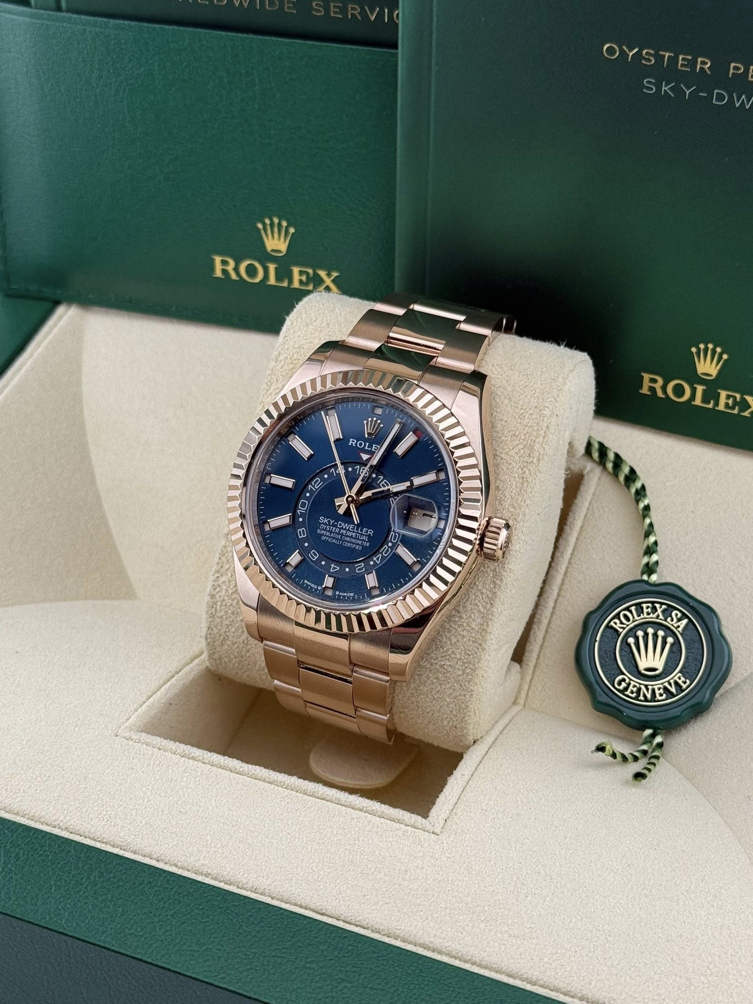 Rolex Sky-Dweller 42mm 336935 Rose Gold Blue Dial
