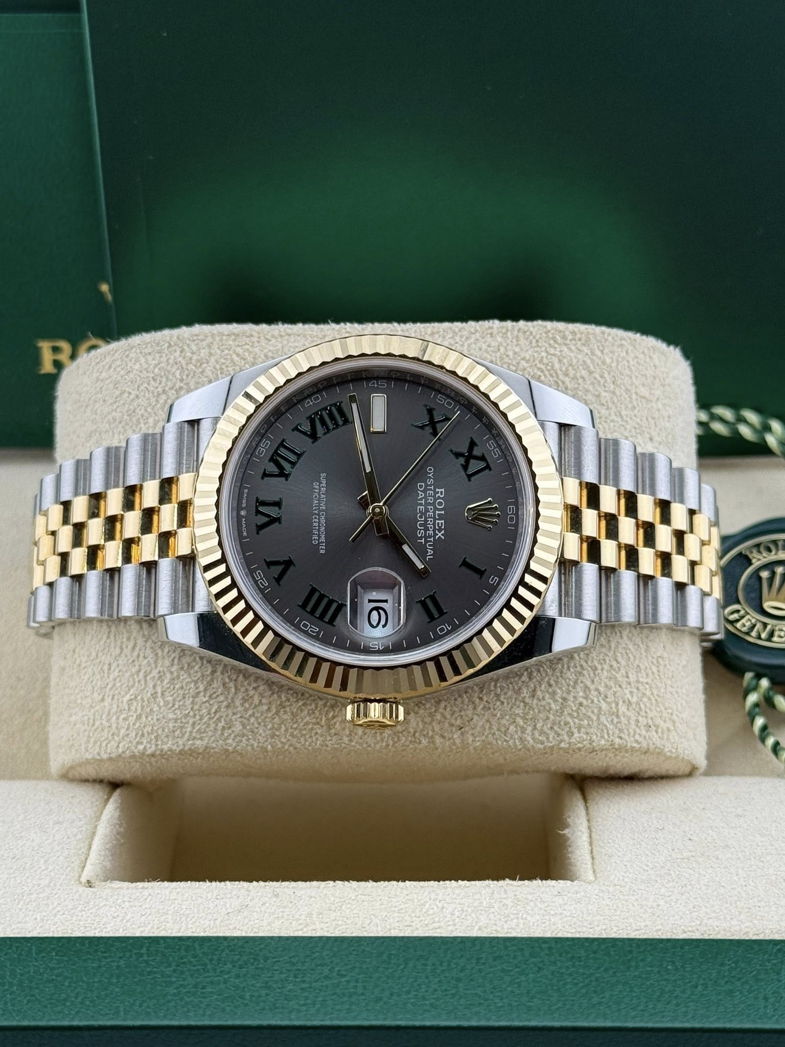 Rolex Datejust 41 Wimbledon steel & yellow gold jubilee fluted 126333