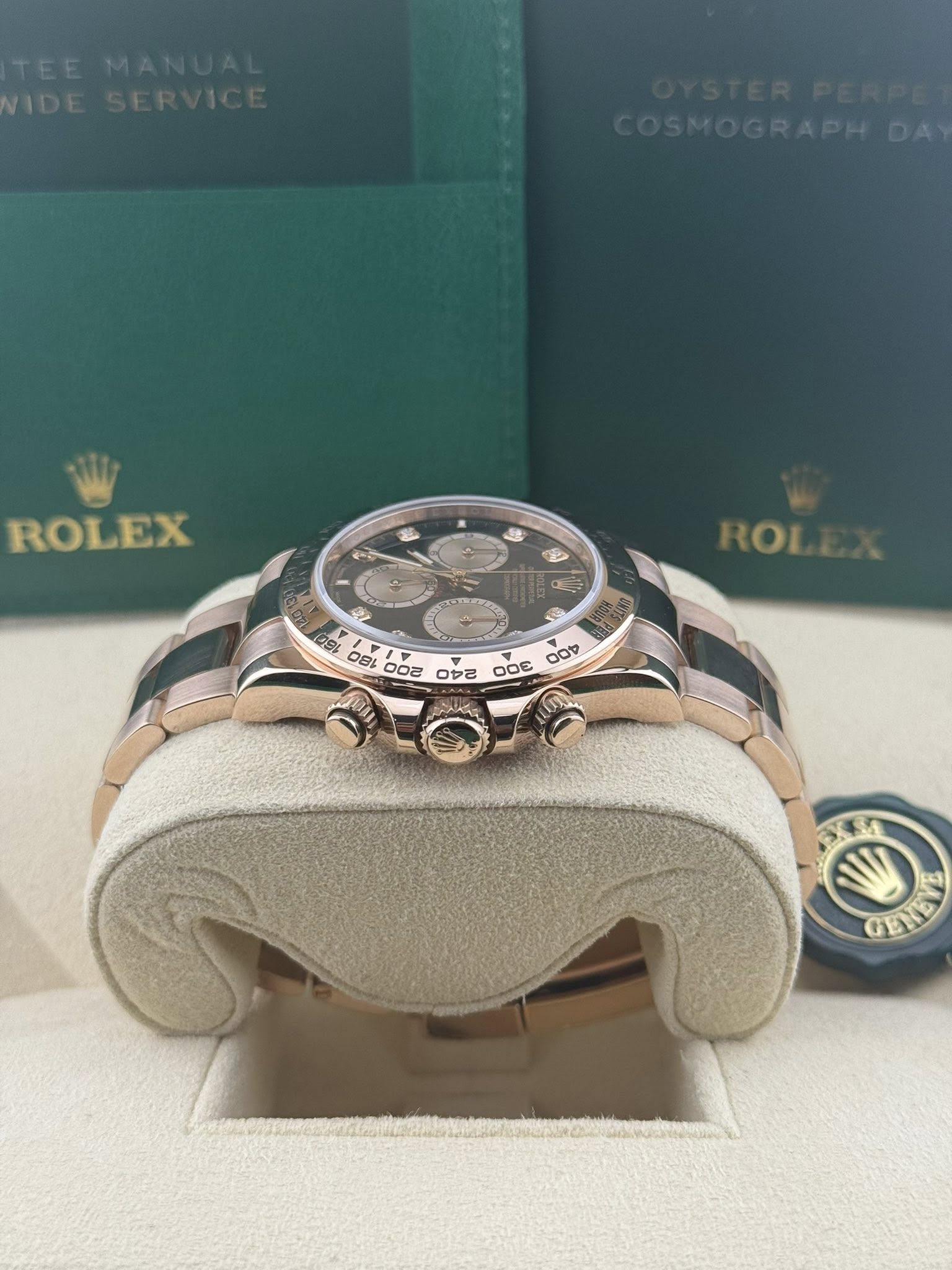Rolex Daytona Cosmograph Rose Gold black diamond dial 126505