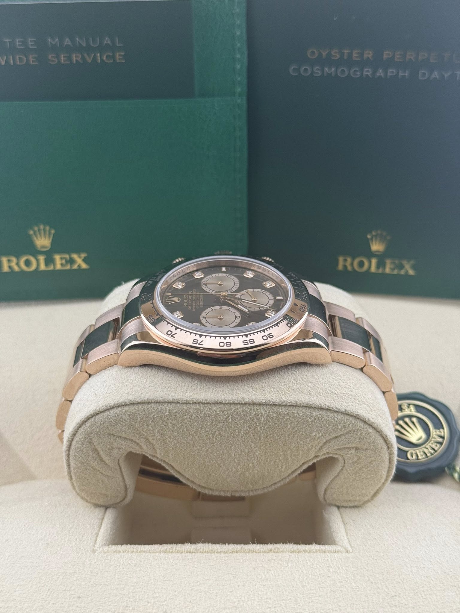 Rolex Daytona Cosmograph Rose Gold black diamond dial 126505