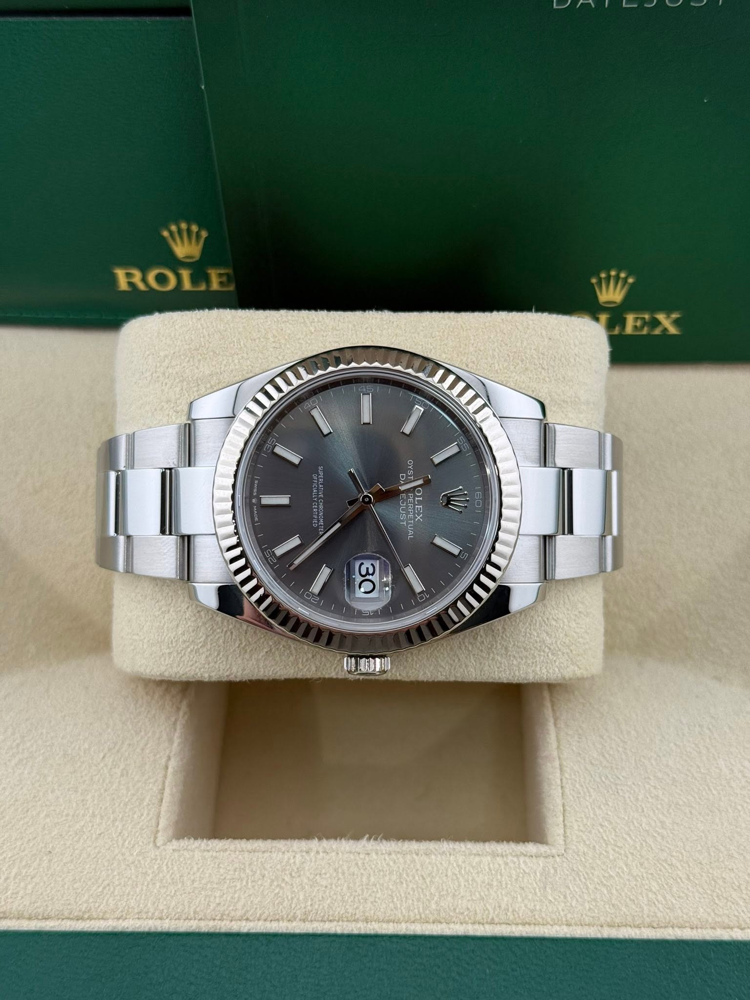 Rolex Datejust 41mm Rhodium Dial 126334