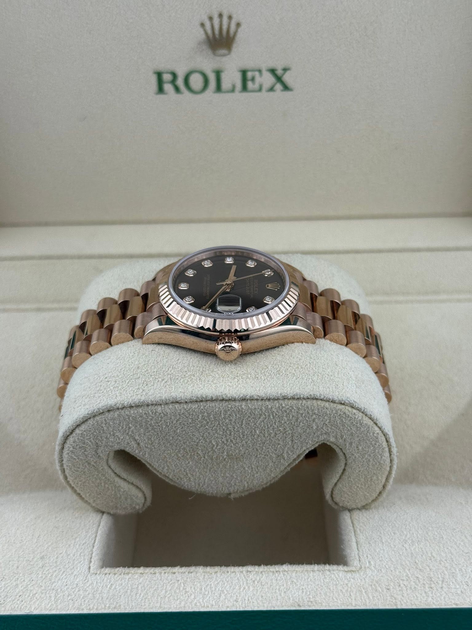 Rolex Datejust 31mm Chocolate Diamond Dial Rose Gold 278275