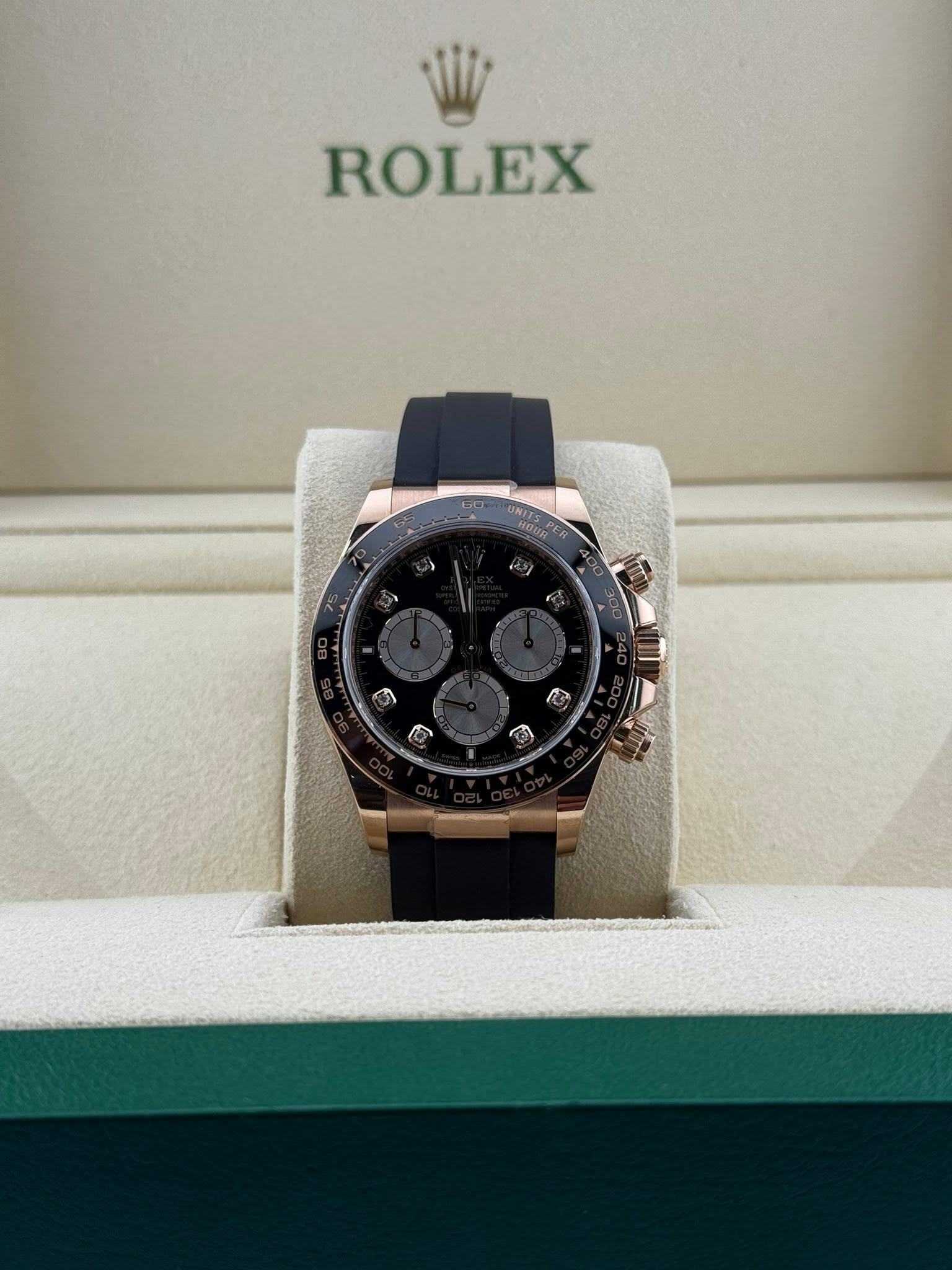 Rolex Daytona Rose Gold Diamond Dial 126515LN Oysterflex