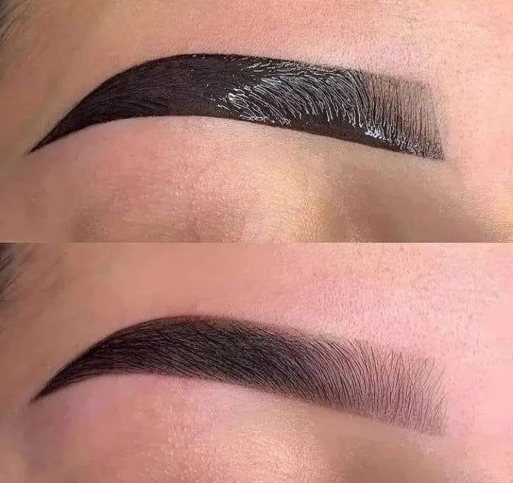 Diseño de cejas con henna: trabajo 1