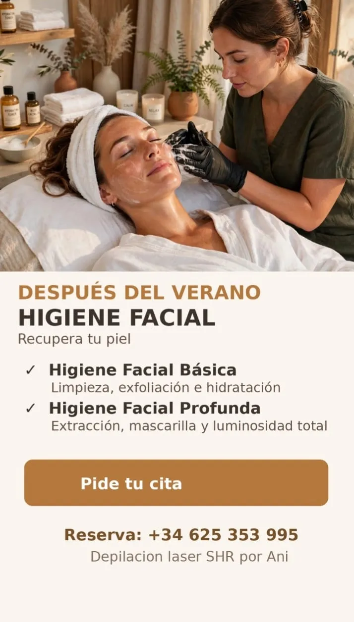 Higiene facial profunda con peeling+aparatología: trabajo 1