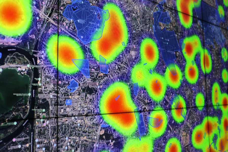 heatmap and territory layered map