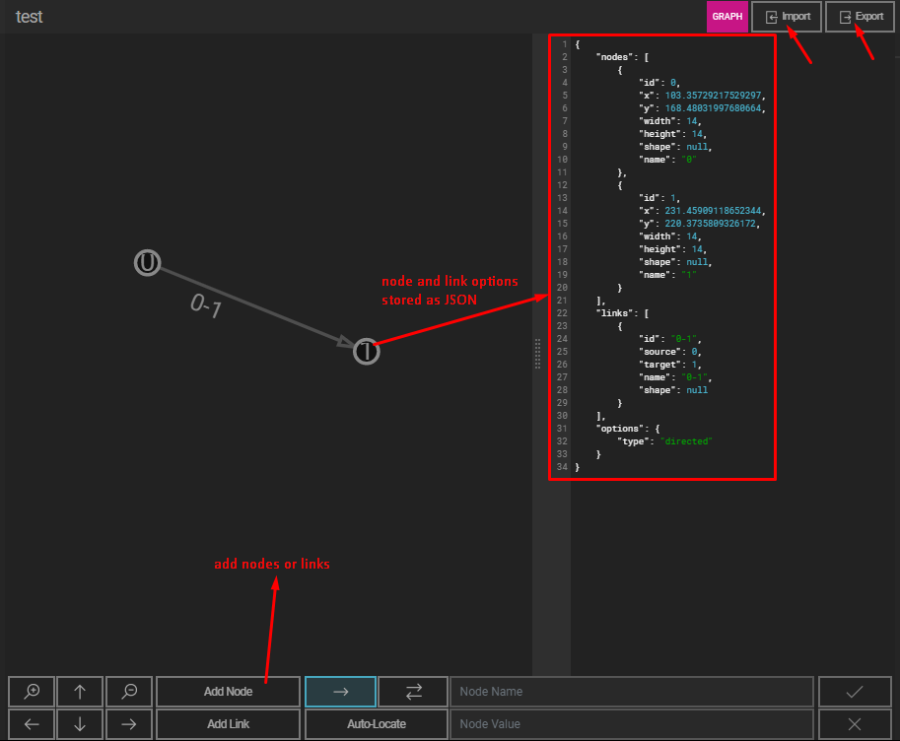 import GEXF, GRAPHML, JSON formats