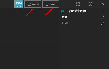 import export spreadsheets