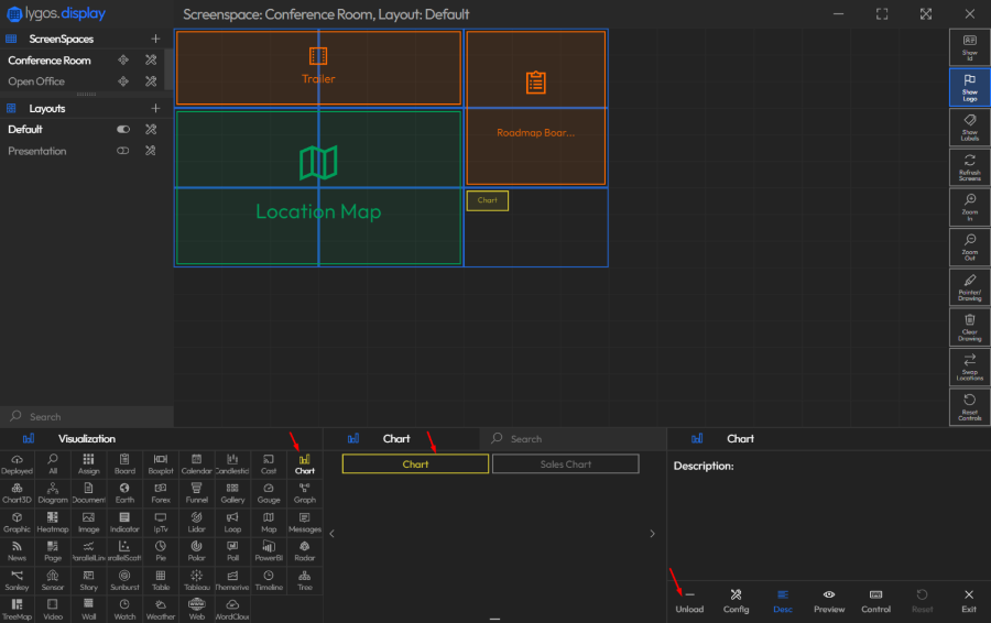 deploy visualizations on screens