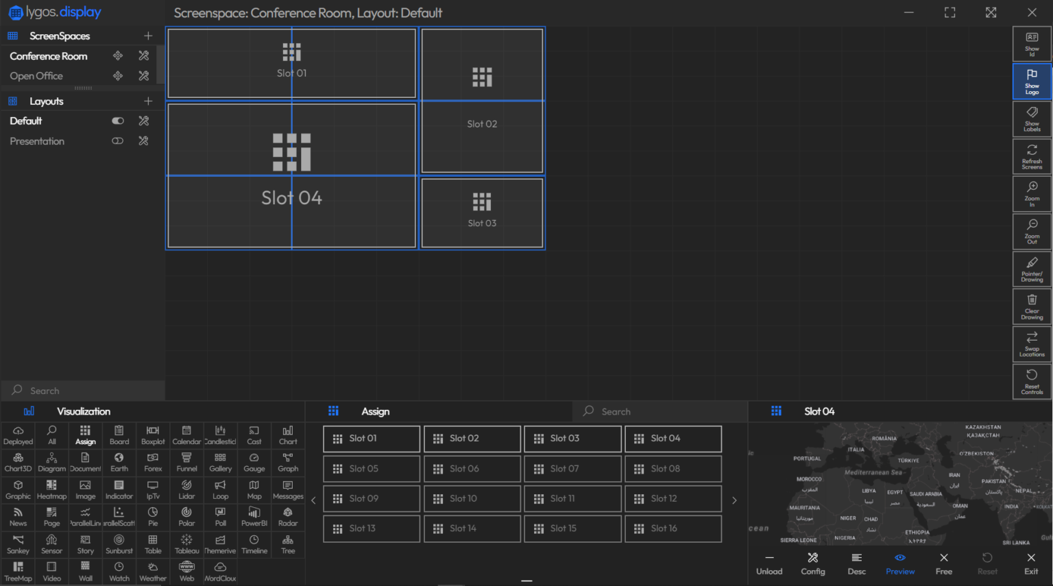 control visualizations dynamic on screens 